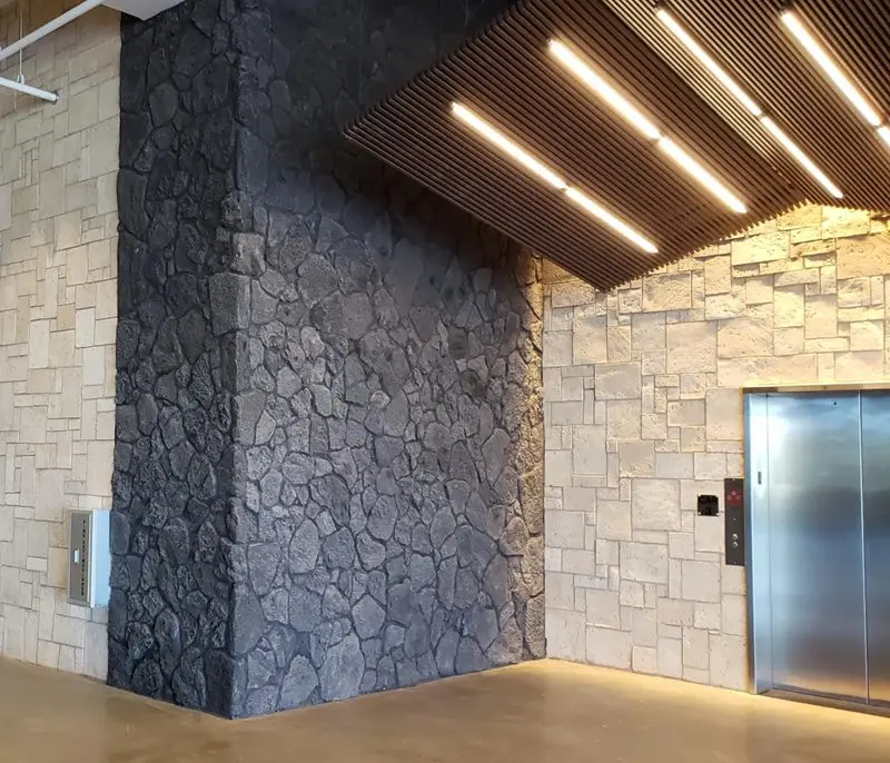 Irregular Random Shape Black Volcanic Basalt Lava Stone Veneer For Exterior Wall