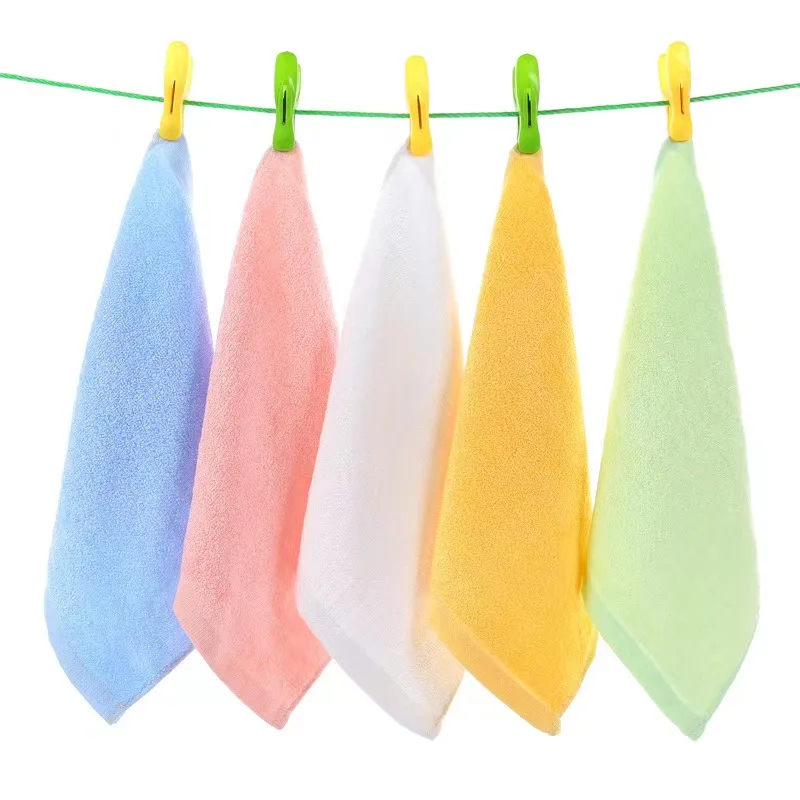 High quality Bamboo Fiber Towel Organic bamboo washcloths Soft and absorbent Baby face towel Custom logo embroidery