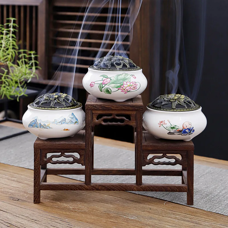 Factory Exquisite New Custom Ceramic Portable Home Incense Stick Holder Luxury Incense Burner
