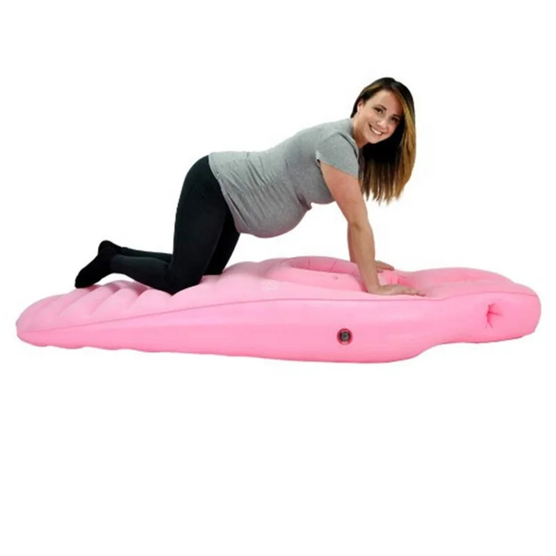 Flocking Pvc Air Mattress Pregnant Women Waist Pillow Inflatable Yoga Mat