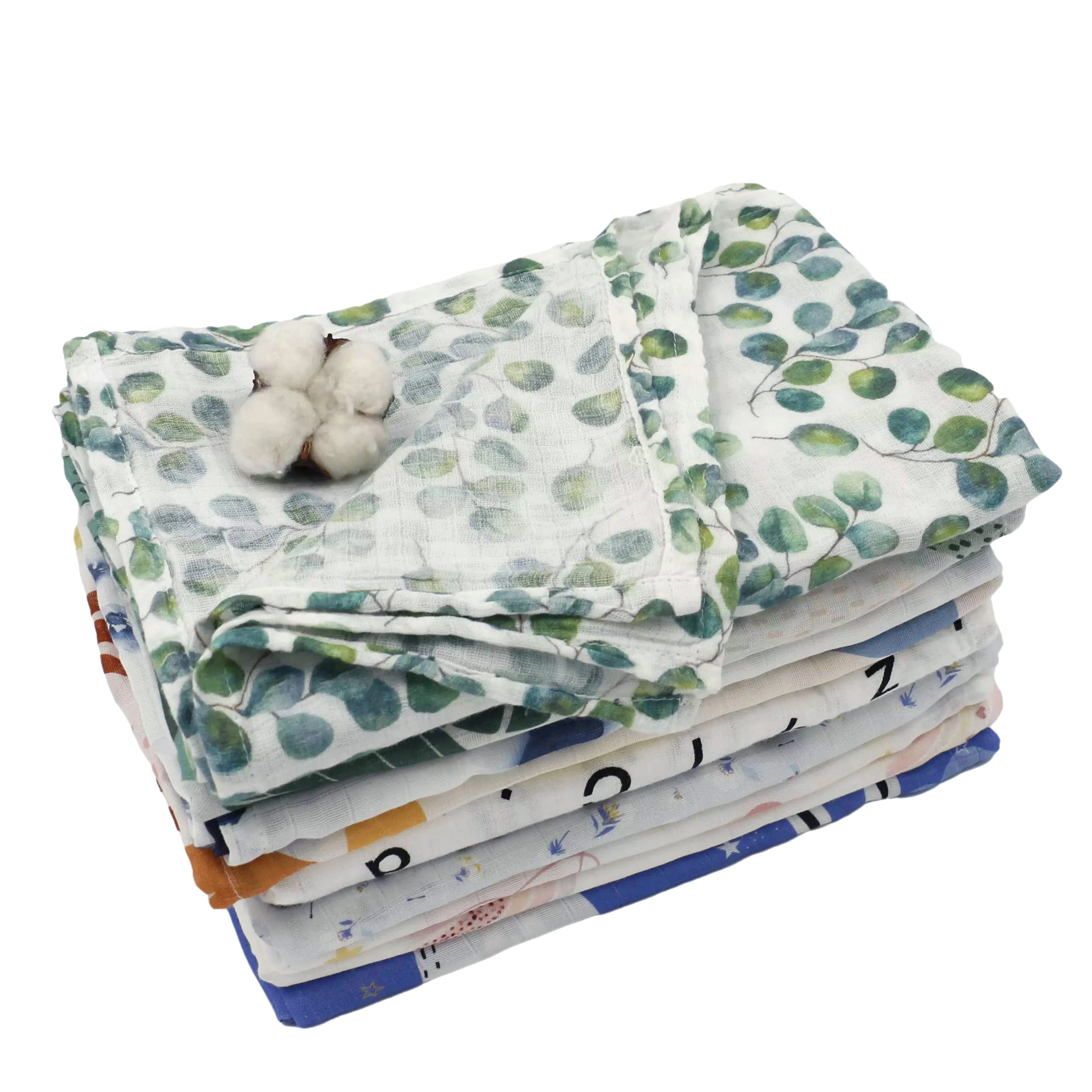 2 Layers China Manufacture Warm Neutral Receiving Blanket Throw Breathable Skin Friendly Swaddle Gauze Muslin Blanket