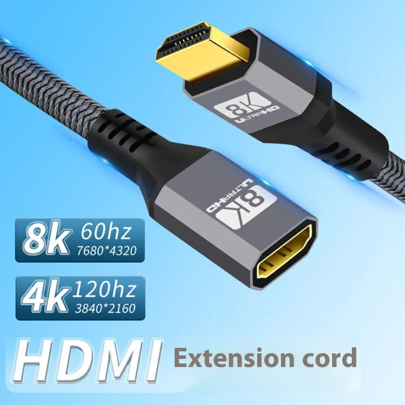 hdmi male to female pure copper over HD extension cable 8K TV computer projector set-top box transmission data 2.1v