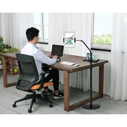 360 Degree Swing Adjustable Height Universal Flexible Foldable Long Arms Tablet Floor Stand for Standing Sitting Lying Down Use