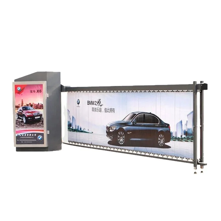High quanlity led 24v dc motor boom automatic parking aluminium advertise drop arm barrier gate