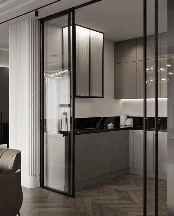 GEDELI aluminum slim frame double tempered glass patio sliding doors energy efficient sliding door