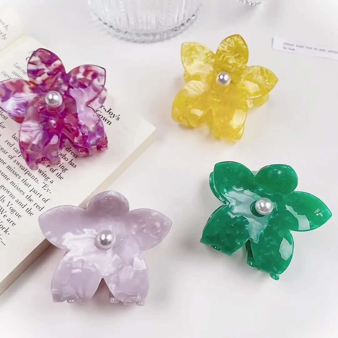 Acetate Flower Clip Temperament Beautiful Back Of The Head Pan Hair Clip Holiday Advanced Sense Shark Clip