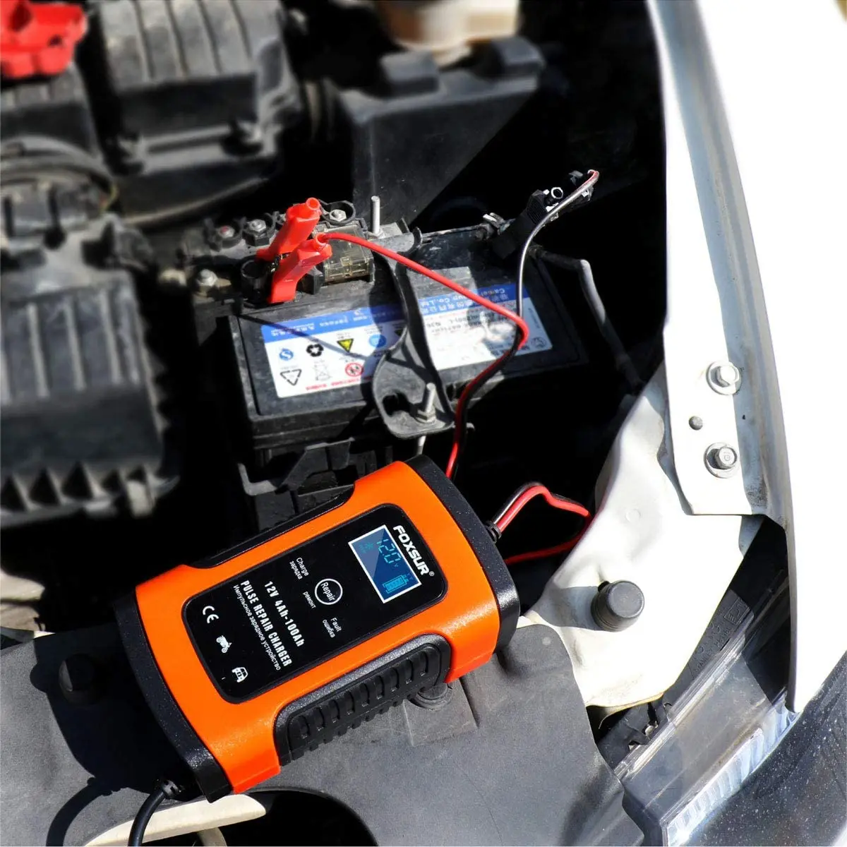 Car Battery Charger Maintainer 5 Amp 6V/12V Battery Chargers Trickle Charger for Car Boat Motorcycle Lawn Mower Marine Sealed Le