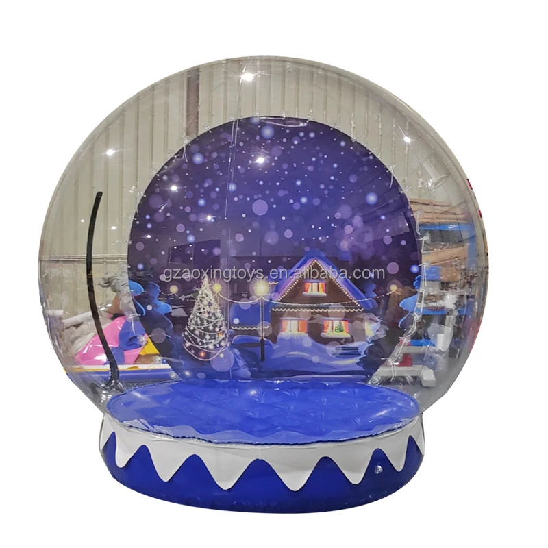 Outdoor Giant Christmas Inflatable Snow Globe With Background,Christmas Advertising Inflatables For Rent