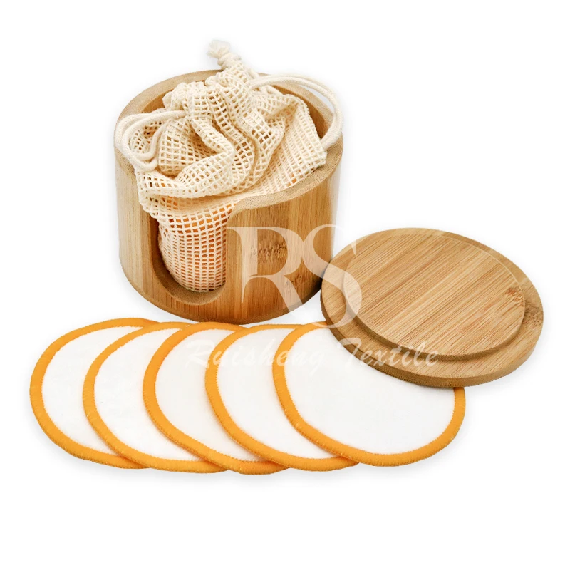 Эко-дружественных OEM многоразовые бамбуковые органические хлопковые бамбуковый пакет коробки моющиеся лица макияж жидкость для снятия макияжа очищающие подушечки