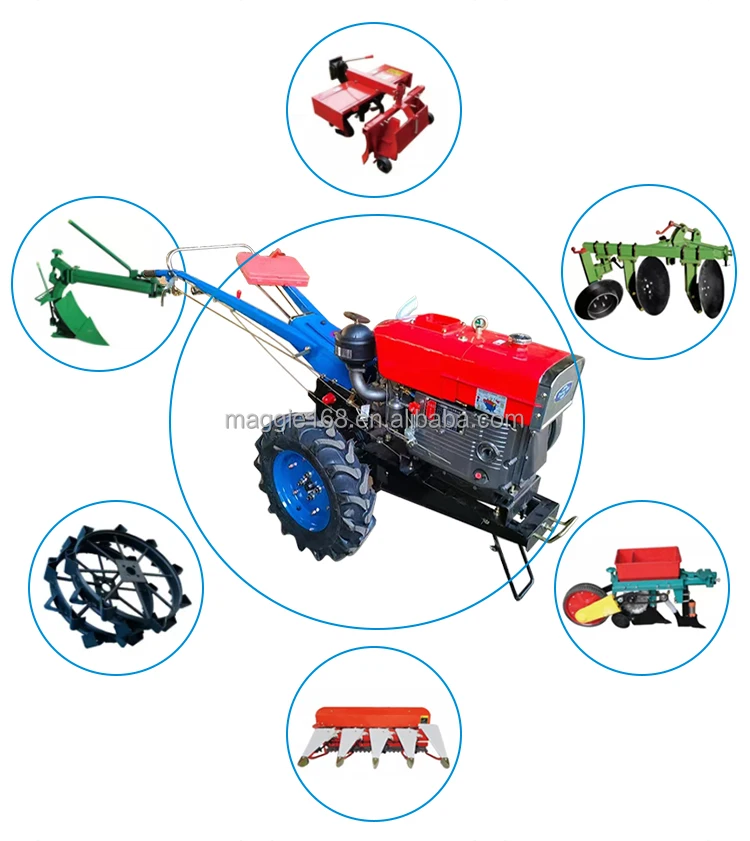 8/12/15/18/20/22/32 hp Farm Multi Purpose Diesel Hand Walking Tractors 8-32 Diesel Walking Tractor Power Tiller Hand Tractor