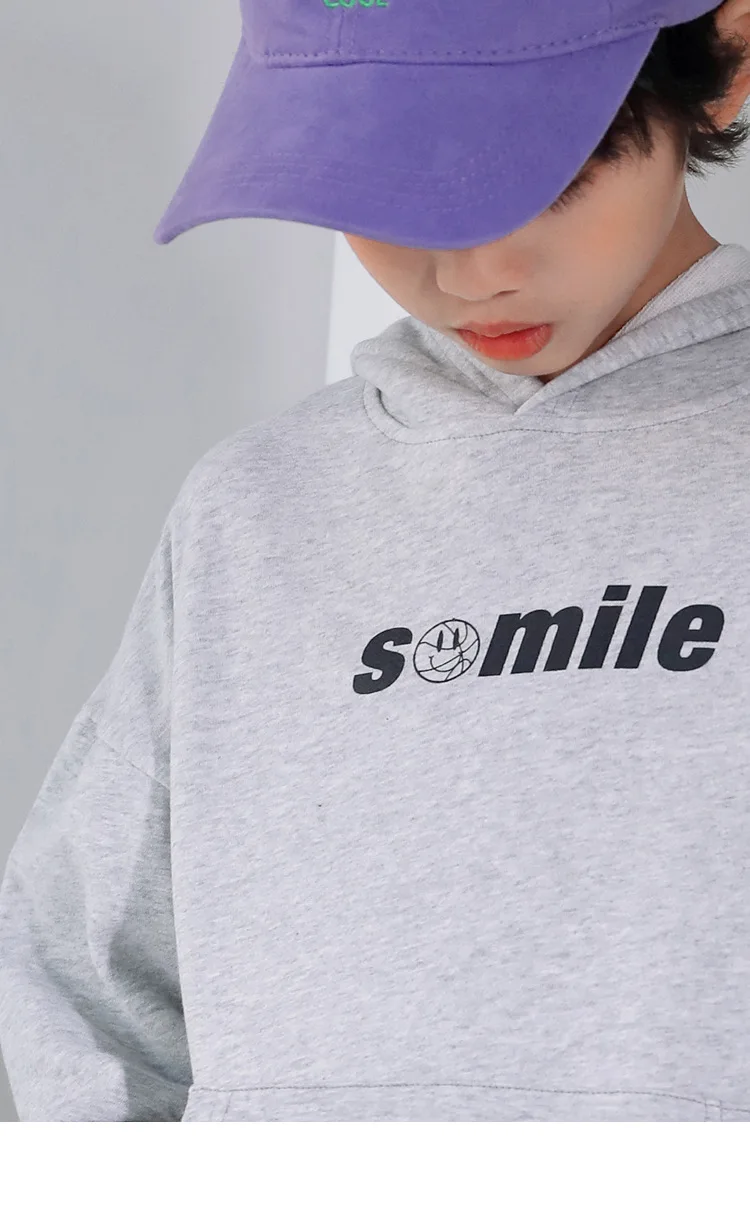 
2021 Wholesale boys smile new stylish handsome headgear hoodie 