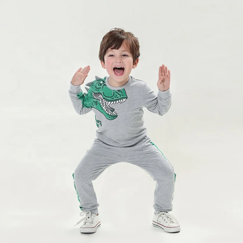 
Cute print factory direct kids clothes wear boy baby sweatshirt for kids with dinosaurs printing 