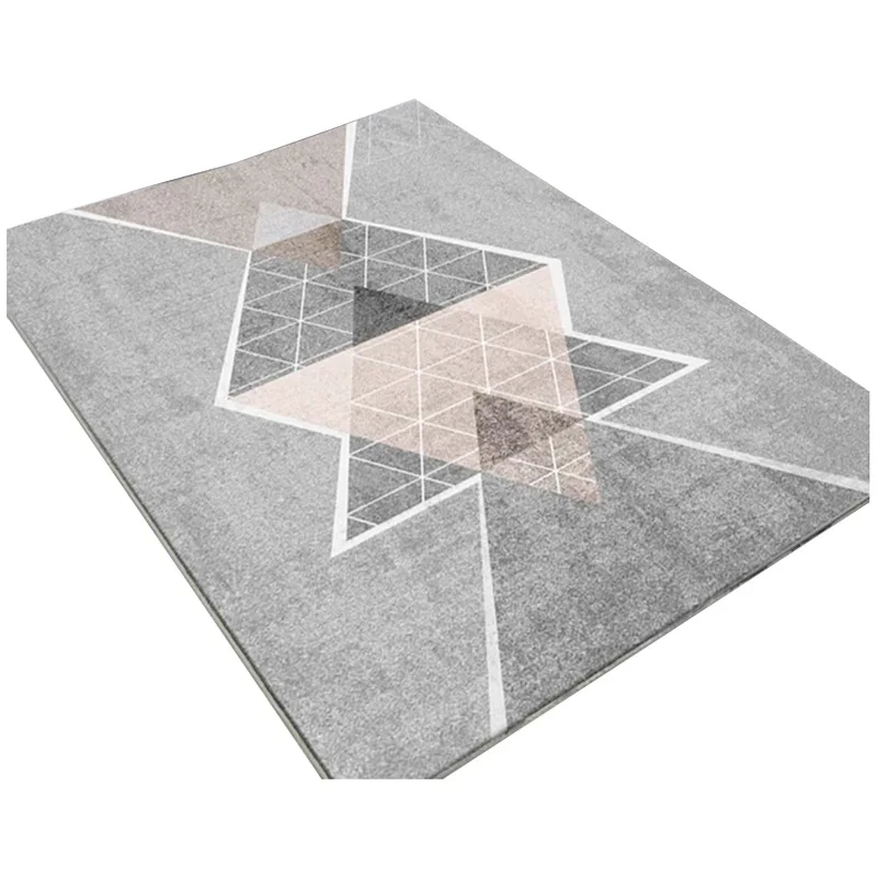 Nordic Style 3D Printed Carpet Non Slip Wood Floor Foam Mat Smooth Soft Low Pile Carpet