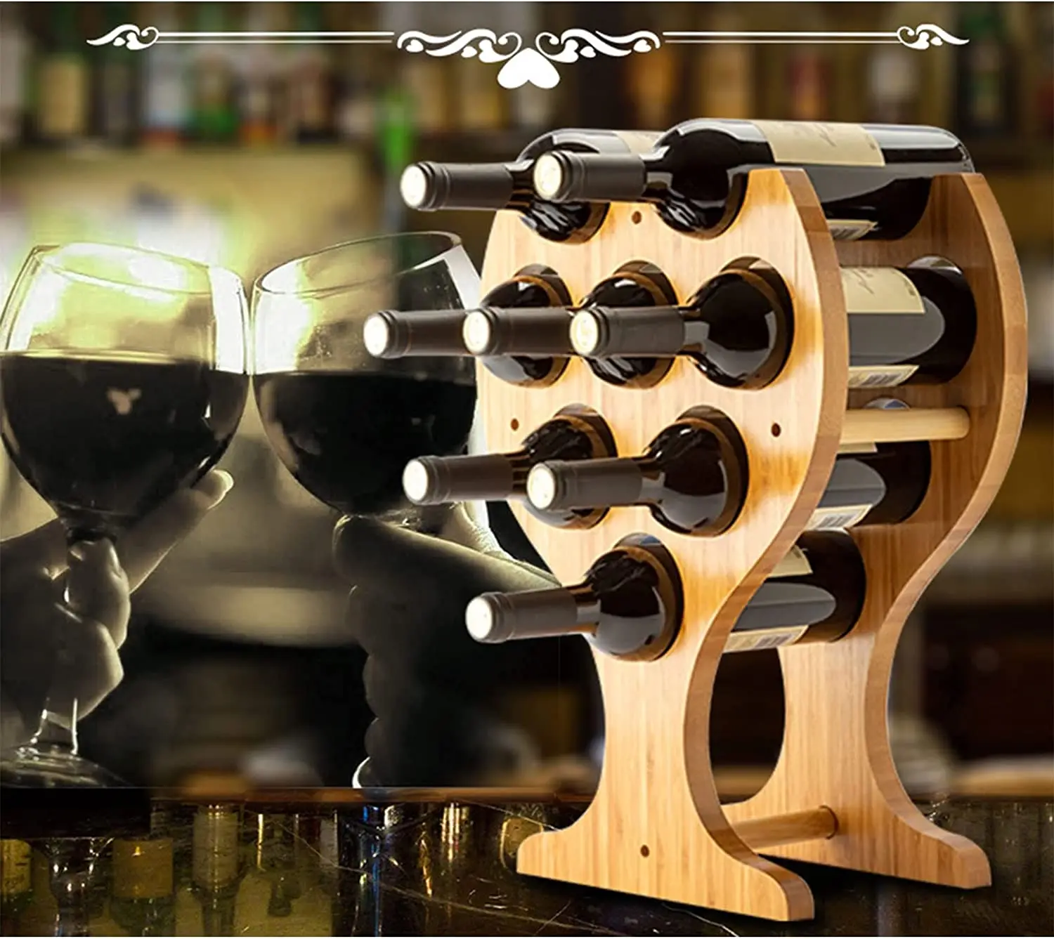 Bamboo Wine Rack Display Shelves Wine Bottle Rack Stackable Modular Wine Rack Holder
