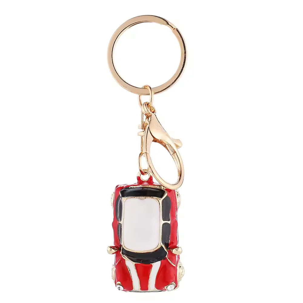 Wholesale Oil Drop Metal Car Pendant Key Rings Custom Multi Color Enamel Cars Shaped Keychain
