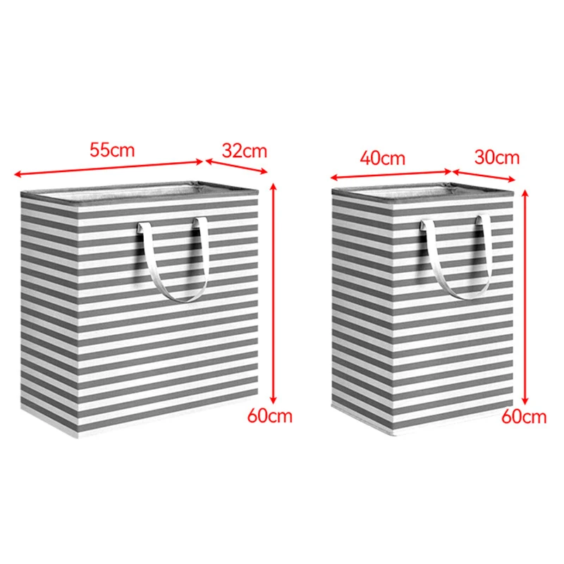 Custom Large Capacity Collapsible Laundry Basket Waterproof Foldable Tall Clothes Laundry Hamper with Extended Handles for Toys