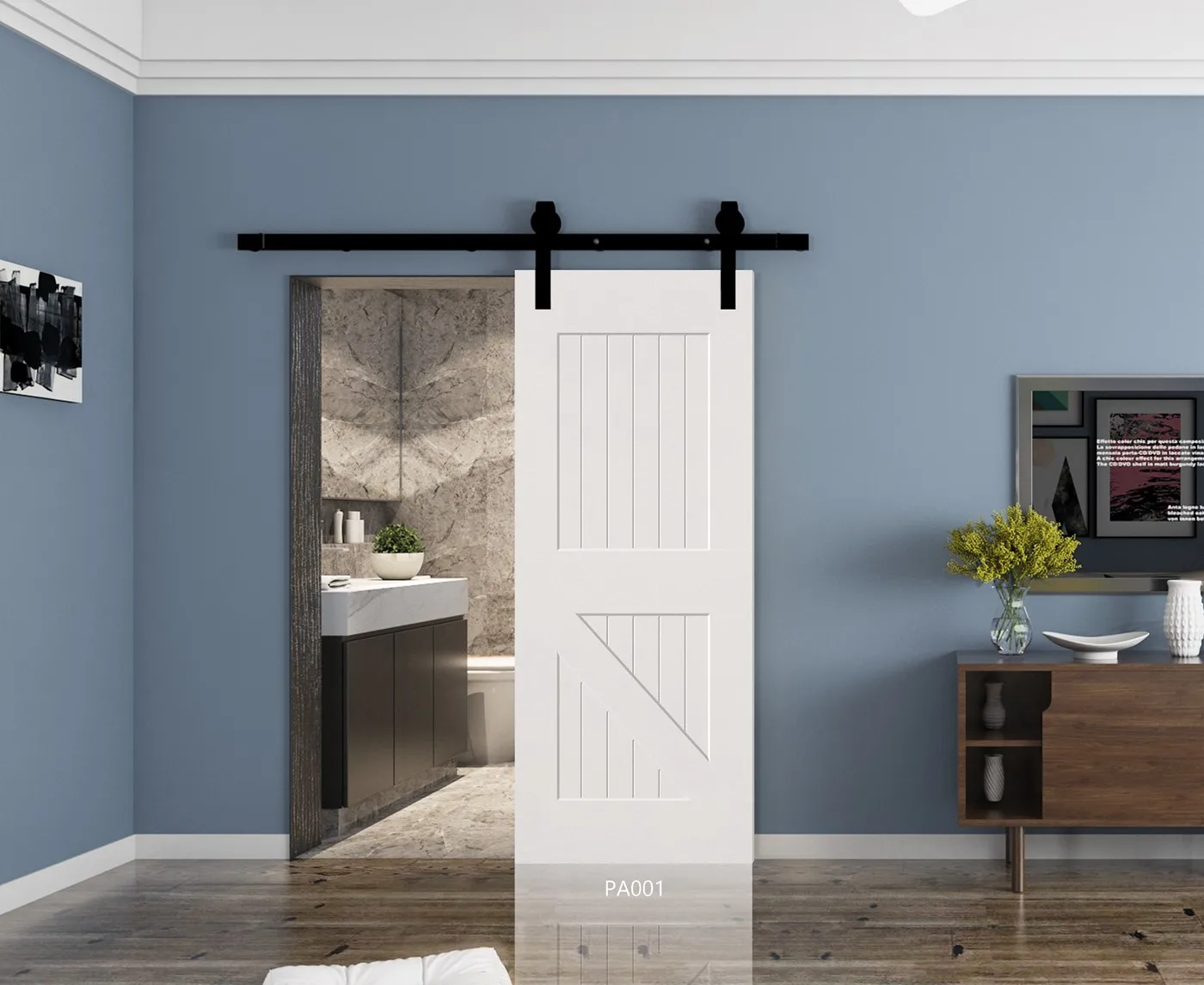 Оптовая цена, дверь из ПВХ, Малайзия, деревянная дверь сарая, подвесная рейка, съемная деревянная дверь