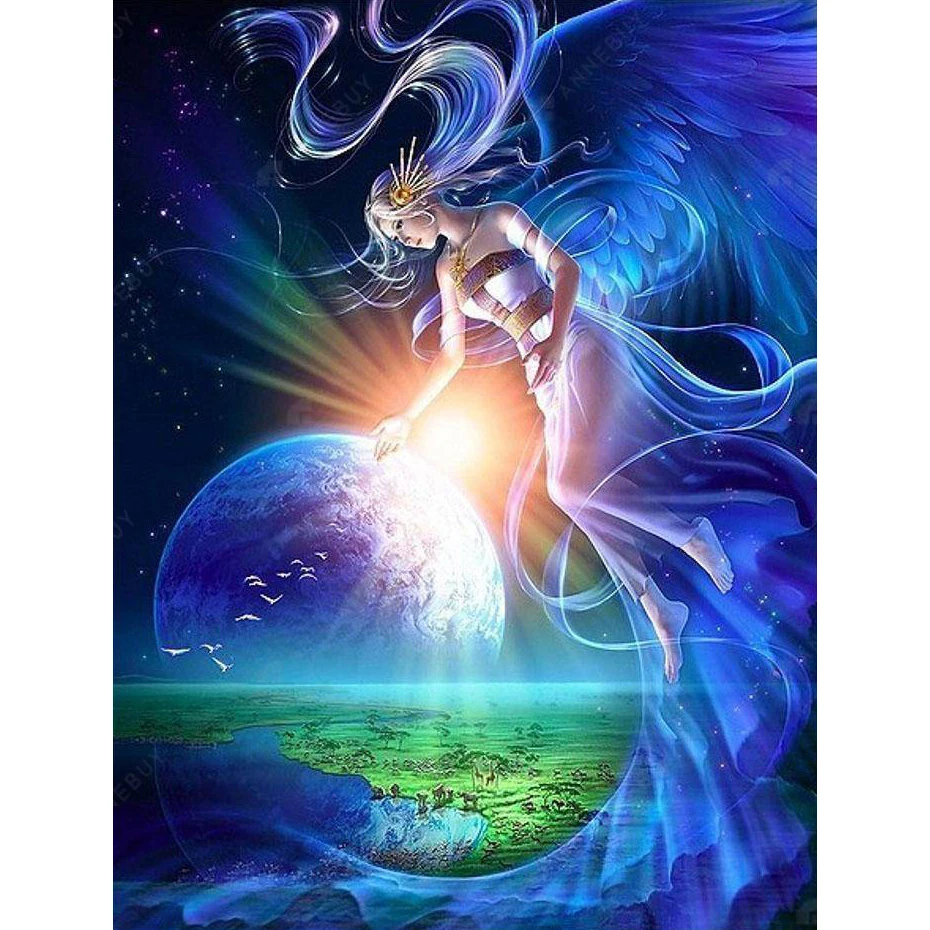 Yiwu Yuhui low MOQ cheap abstract lady girl  in night diy craft art diamond painting gemstone art painting