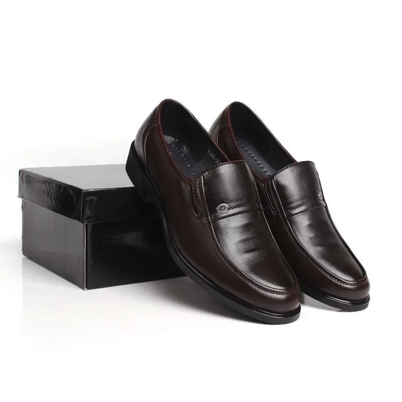 
Men black leather safety shoes business for office 