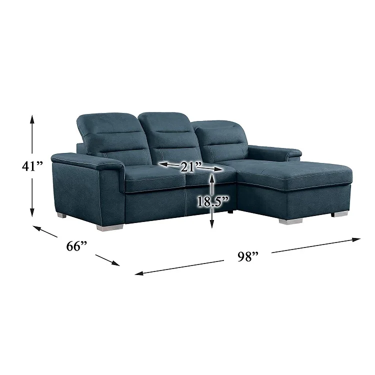 Modern contemporary Sleeper sectional sofa with chaise storage,Storage sofa set, fabric sofa furniture