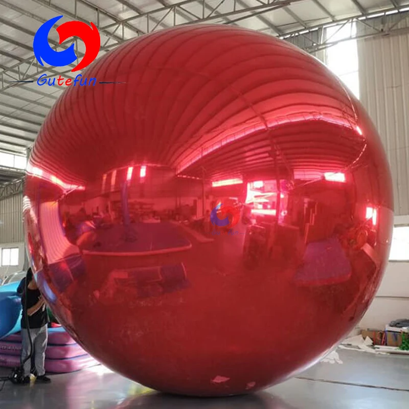 mix size color 2m red mirror inflatable decoration balls chrome inflatable shiny balls mirror sphere without any cable