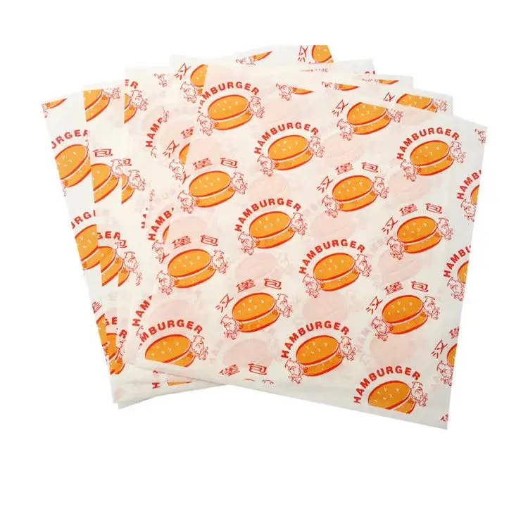 
wholesale custom food grade printed burger wrapping paper for burger wrap 