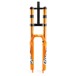 Bicycle Double Crown Fork Air Hydraulic Lock Out QR 26 27.5 29 MTB Mountain Bike Suspension Front Fork