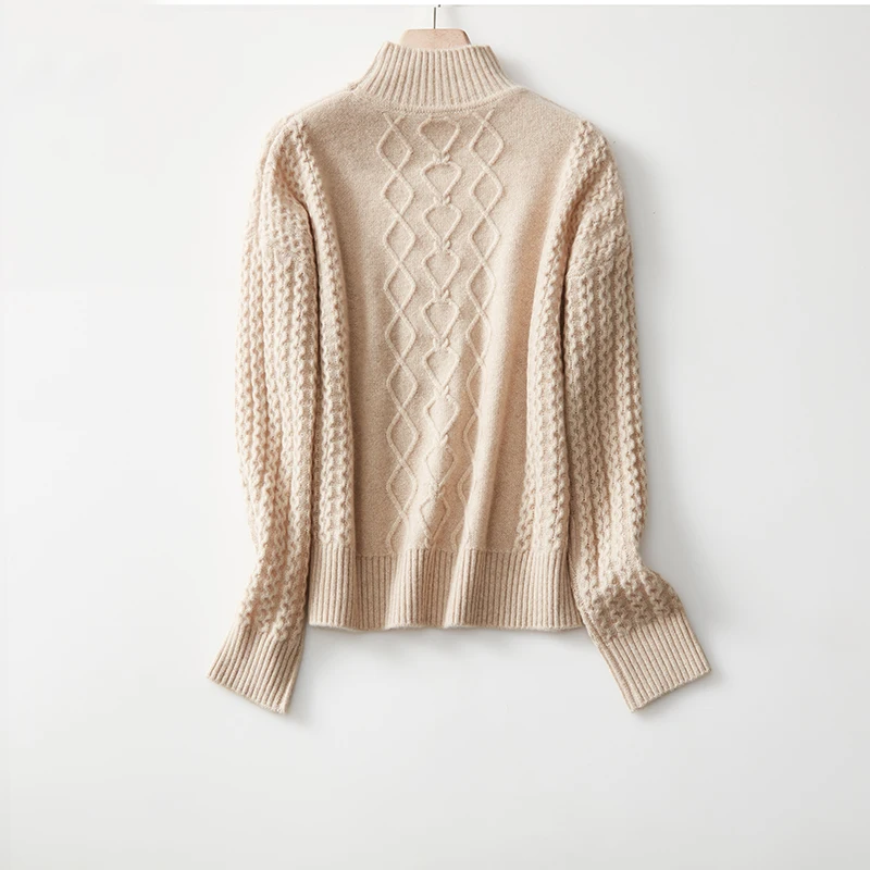 
Hot Sales 30%cashmere 70%wool Cotton Cashmere Sweater Women, O-neck Cashmere Sweaters For Women 