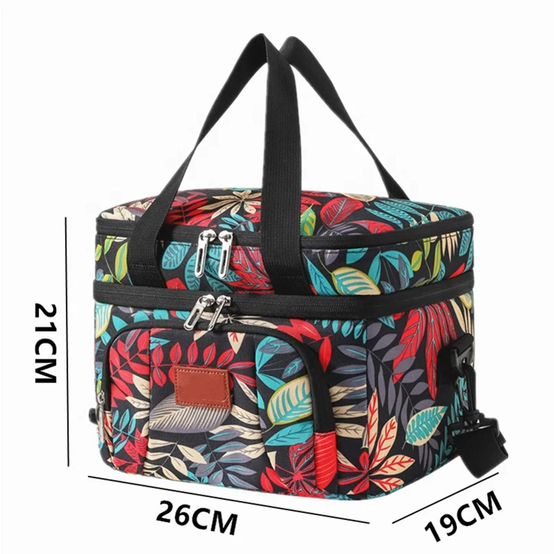 print color bag food delivery picnic camping lunch cooler bag
