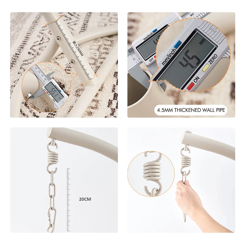 Outing Mate Oem/Odm Logo Iron Rustproof Frame foldable lazy wicker egg chair outdoor