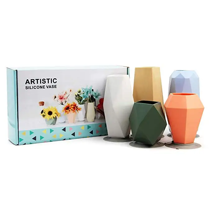 Silicone Vase Silicone Flower Vase Plant Flower Pot With Strong Suction Cup Flower Vase