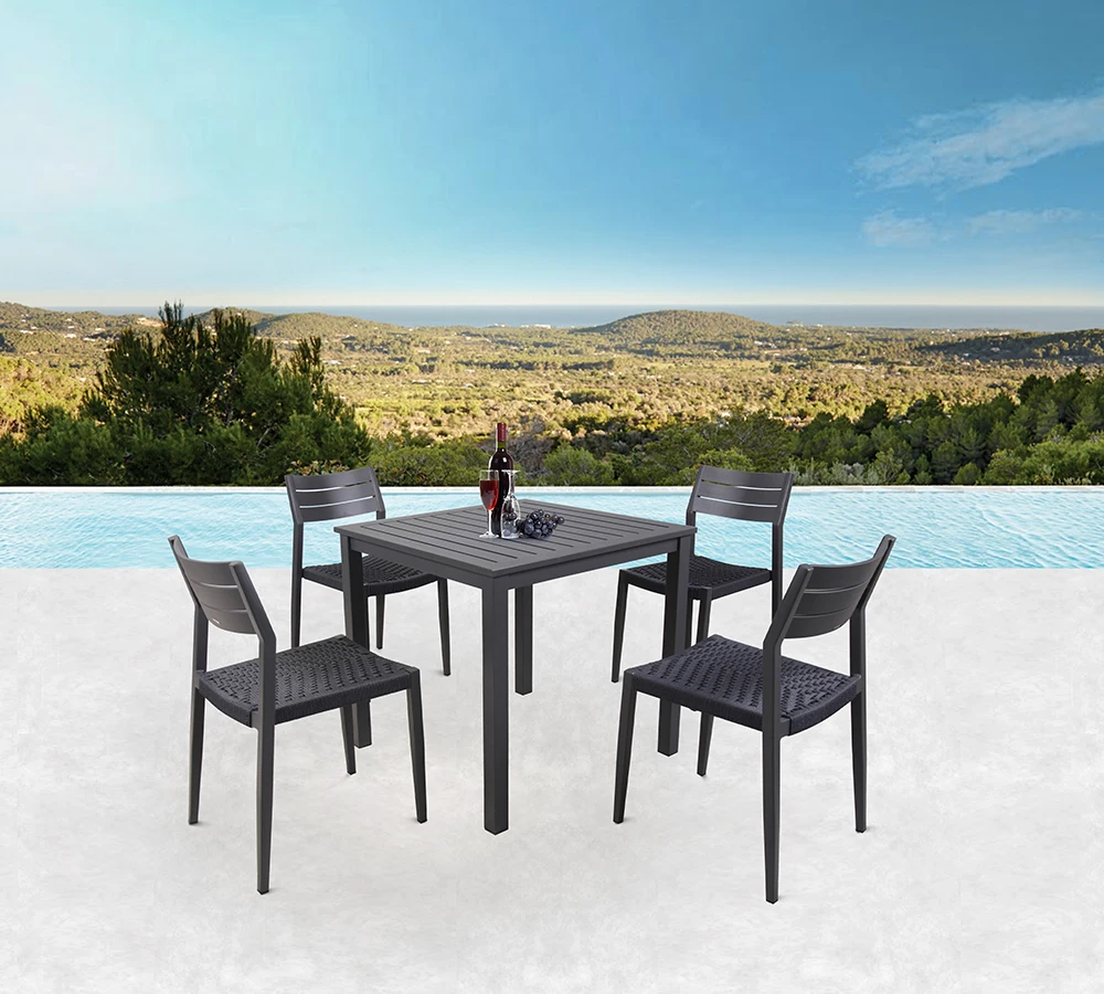 High End commercial outdoor patio dining table and chair sets for hotel restaurant garden
