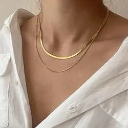 Hot selling products 2023 high quality chunky necklaces women jewelry stainless steel gold twisted rope chain necklace
