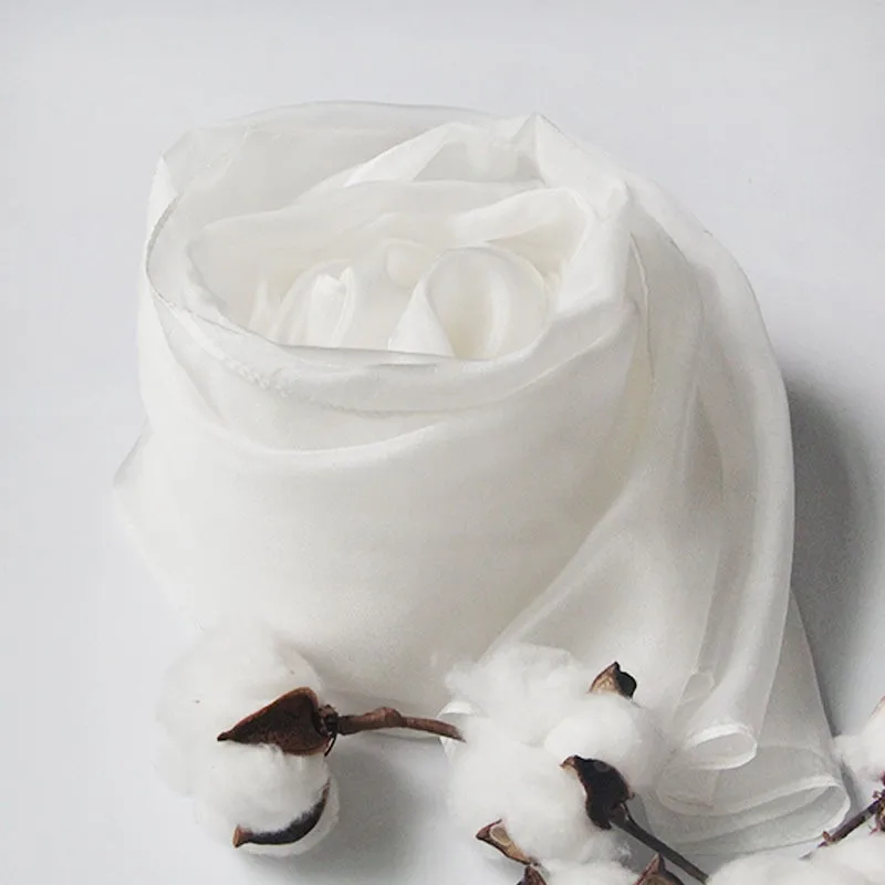 mulberry silk habotai silk paj white silk scarves plain pure white scarf for painting