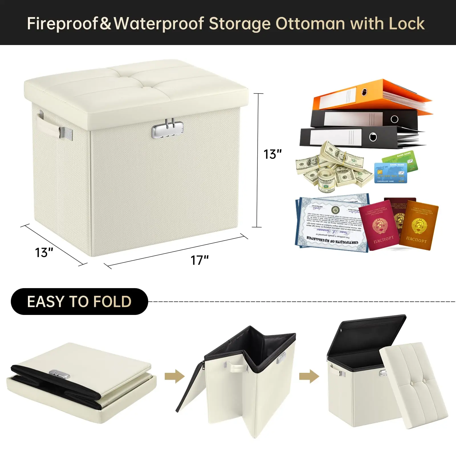 Fireproof Silicone-Coated Footstool Wholesale Foldable Clothing Organizer with Non-Itchy Feet Toy Storage Stools & Ottomans