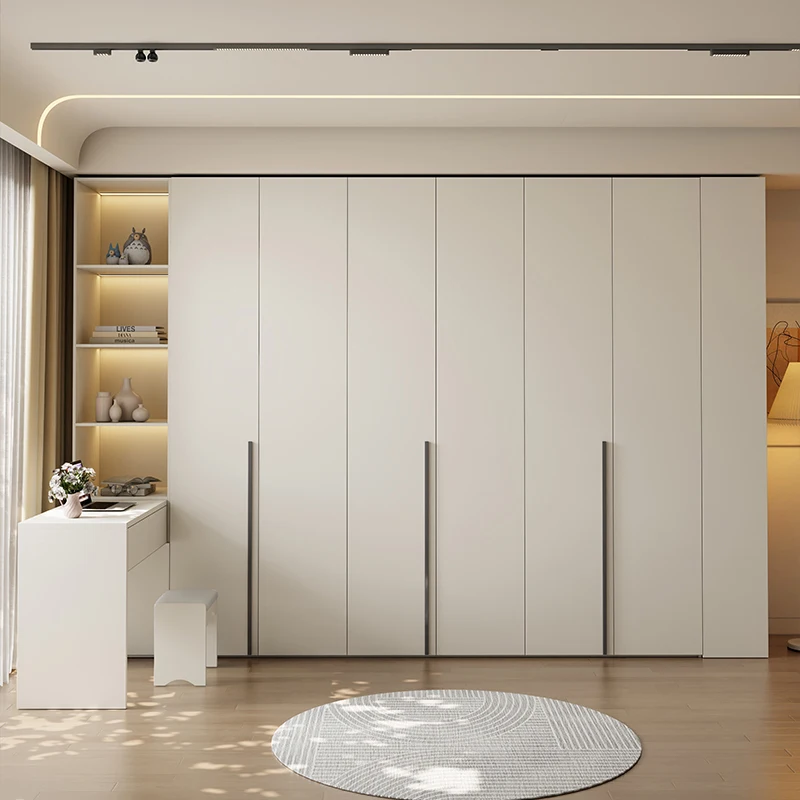 French Cream Armoire One Door To Top Bedroom Solid Wood Cabinet Master Bedroom Finished Desk Wardrobe One Piece Combination