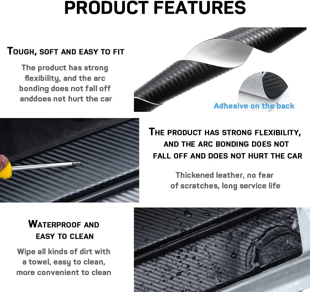 4PCS Car Door Sill Stickers For VW Volkswagen TSI TDI 4Motion Tiguan Passat B5 B6 Polo Golf 7 6 4 5 3 Beetle Touareg Accessories