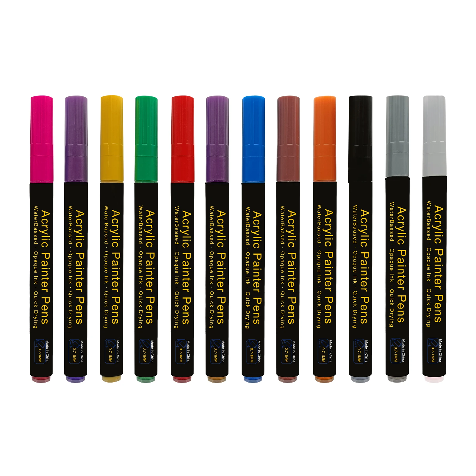 Acrylic Paint Markers Pens - Acrylic Paint Pens for Stone, Rock, Craft DIY, 12 Colors Paint Marker