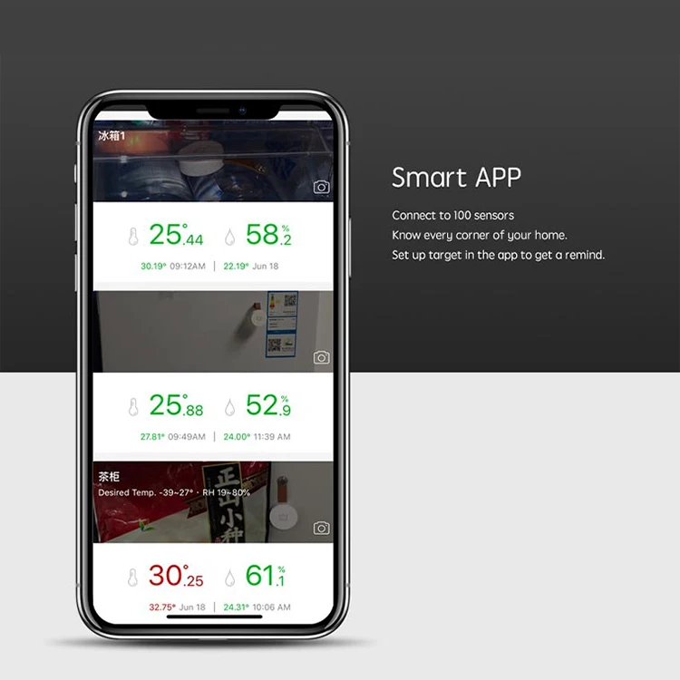 Humidity Controller Wifi Smart Temperature Alarm Sensor Thermom Tuya And Ultrasonic Humidifier Room Temperature& Humidity Sensor