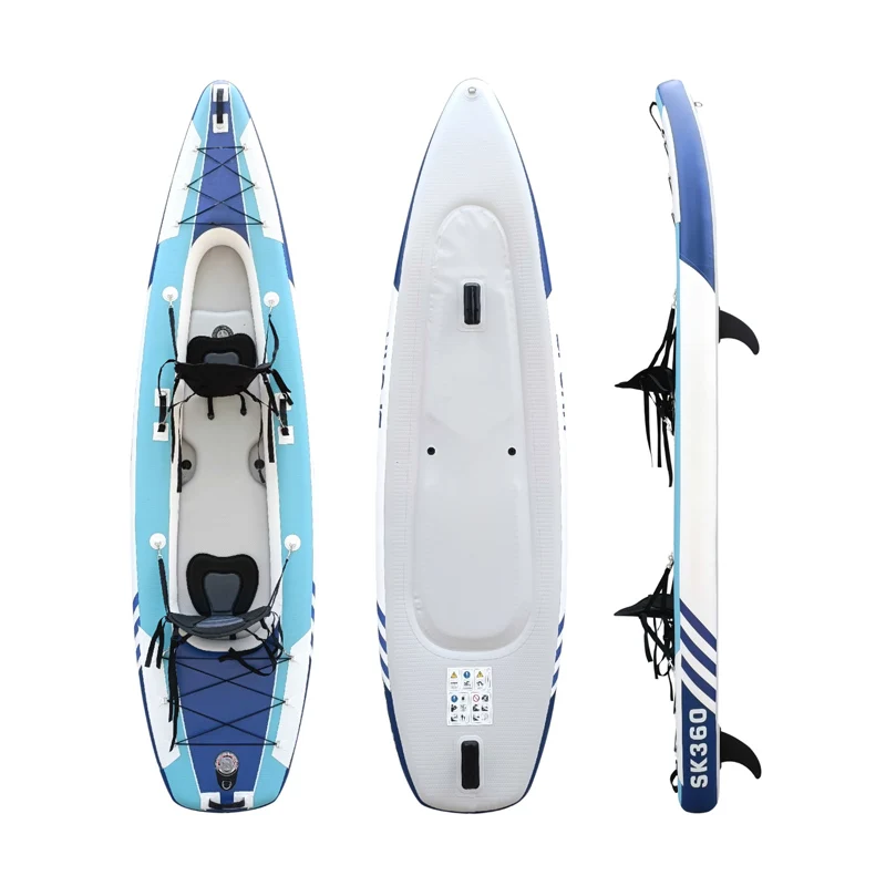 Inflatable Kayak Set ocean kayak pedal drive 2 people sea canoe double fishing kayak