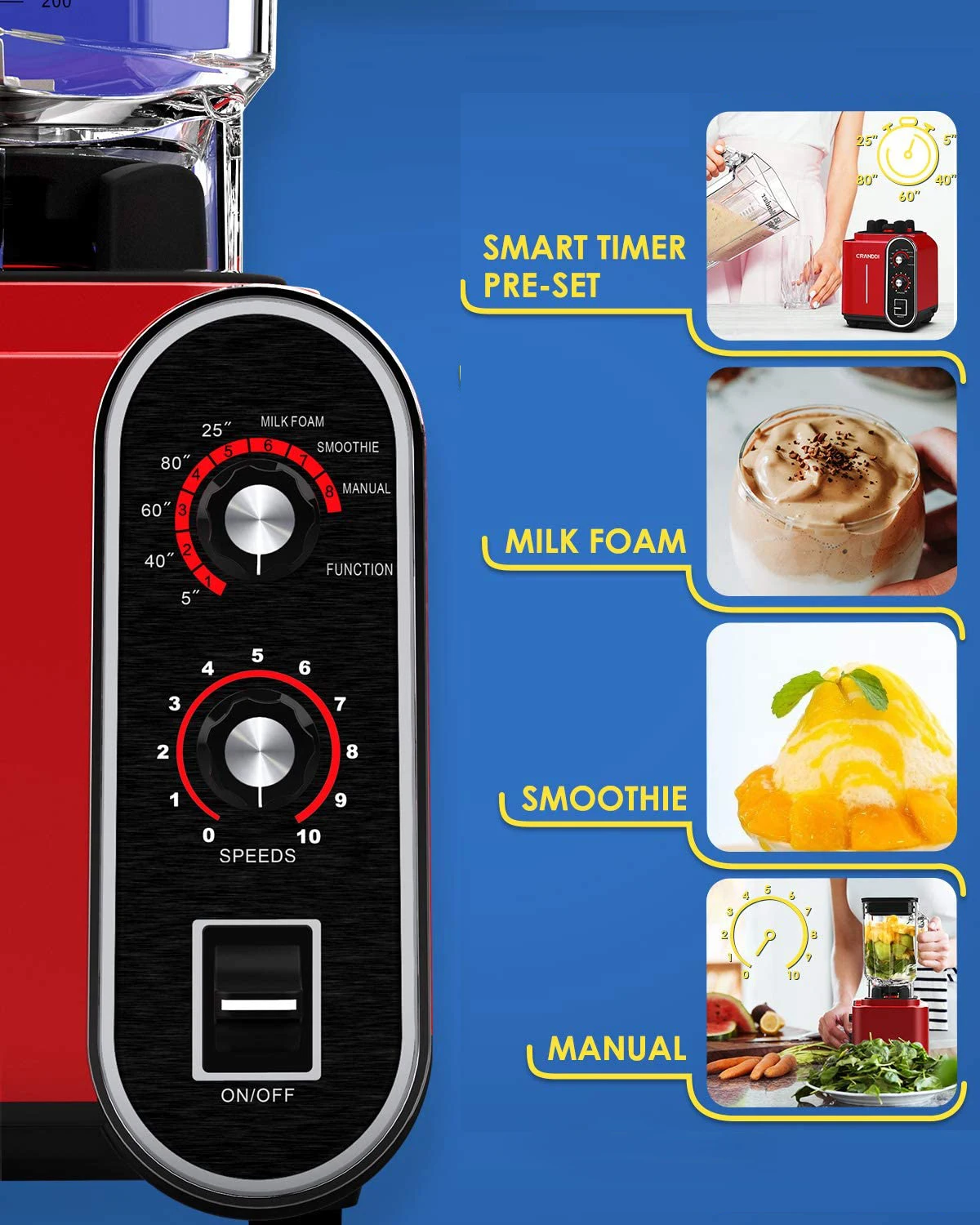 High Quality 1800W Commercial food processor Electric Blender Mixer ice crusher For Sale