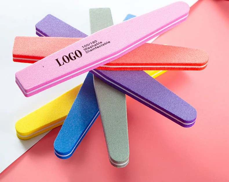 Good Elasticity Diamond Sponge Nail Files 100/180 Washed Sand Bar Double Sided Sanding Strips Manicure Tools Nail File