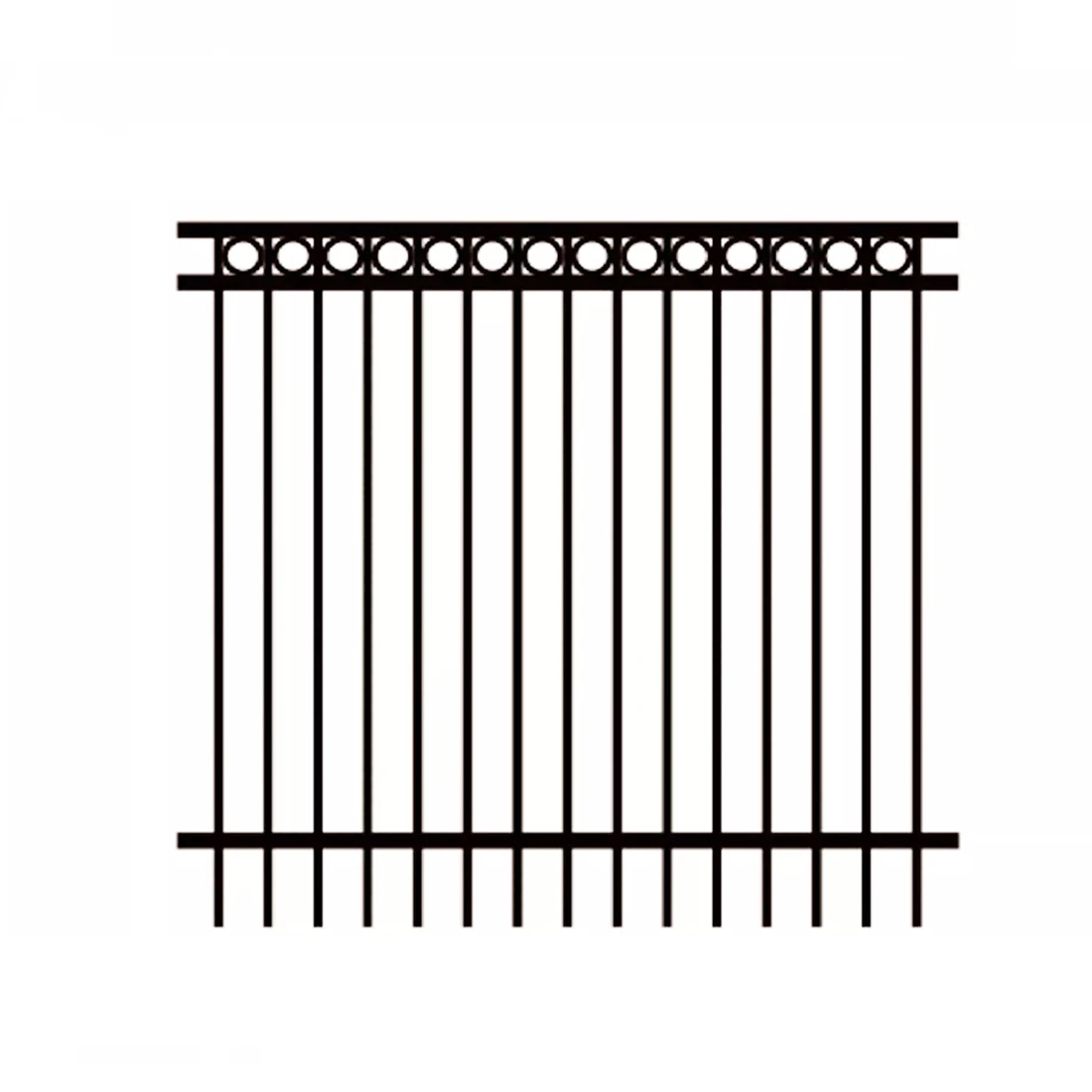 Cheap China Outdoor Yard Decorative Wrought Iron Houses Gates and Fence Railing Panels Metal No Dig Aluminum Fence for Sale