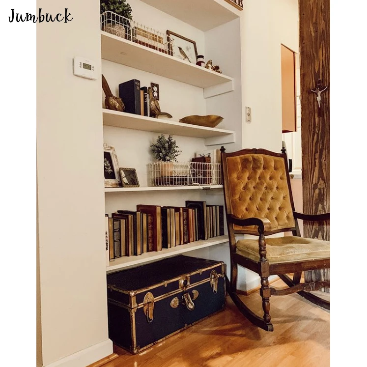 
Luxury dark blue American shaker house wood bookcase home furniture bookshelf 