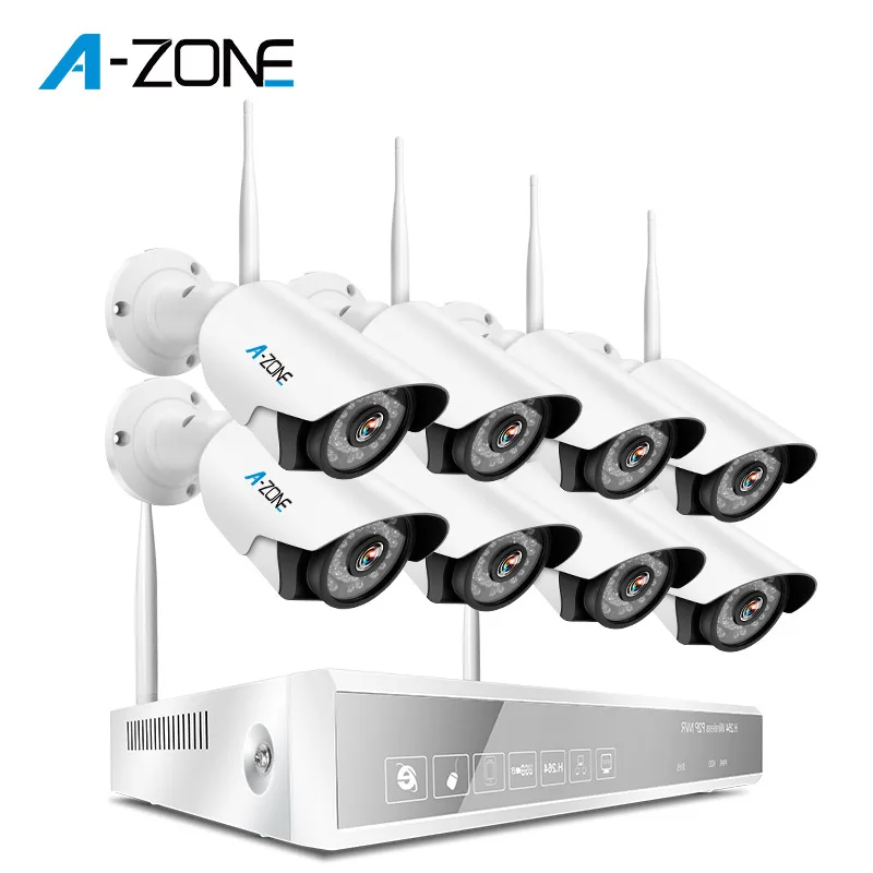 Оптовая продажа 720P 8Ch Wi-Fi ip-камеры системы 8 канальный беспроводной Nvr