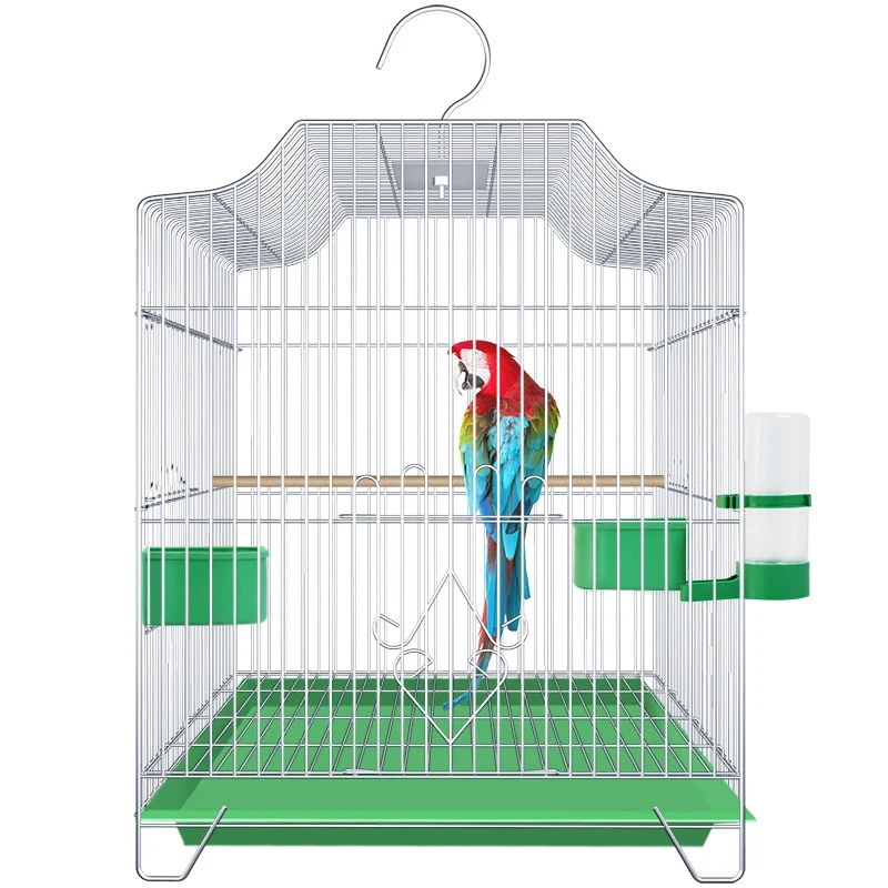 Wholesale Animal Cages Pet Cages Carriers Foldable Stainless Steel Bird House Pigeon Canary Parrot Bird Cage With Feeder