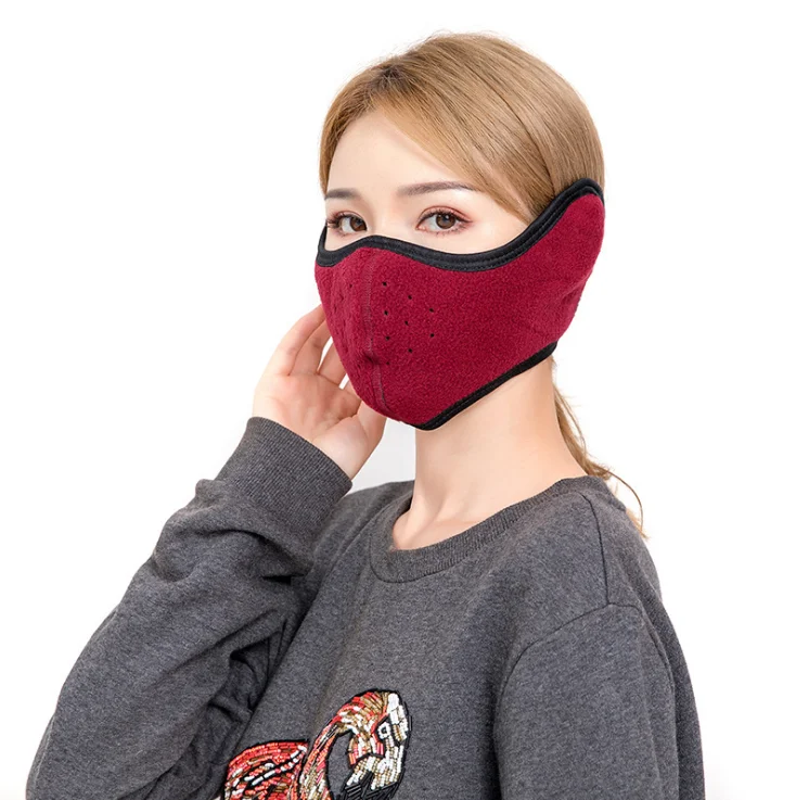 
Wholesale Customized Fabric Logo Women Dust Cover Winter Face Mask Ear Muffs 