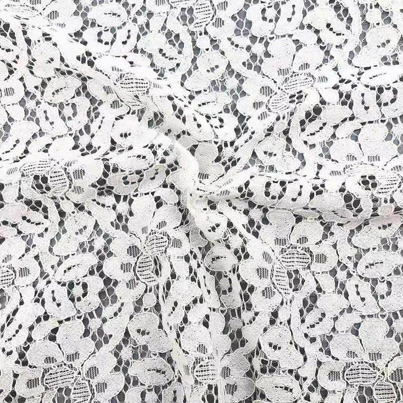 Custom Nylon Cotton Lace Fabric For  Dress Decoration