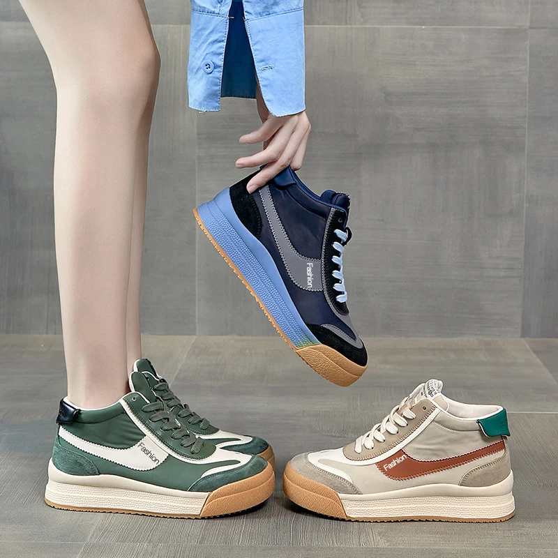 High top sneakers women autumn 2022 new thick-soled net red casual old shoes