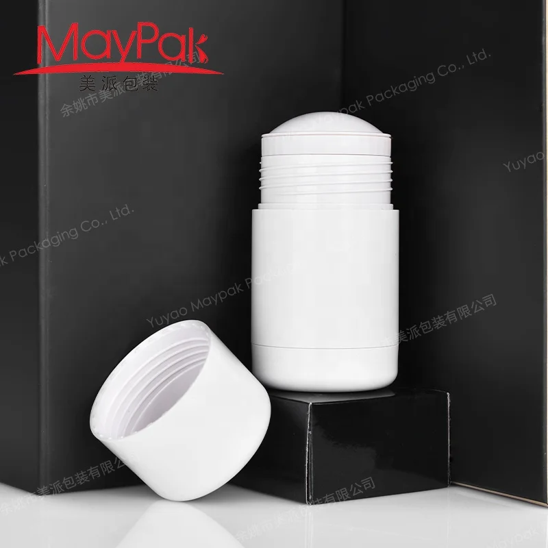 Black Deodorant Tube 50g Refillable Deodorant Gel Stick with Labeling, Made by Recyclable PCR Plastic for Bar Soaps